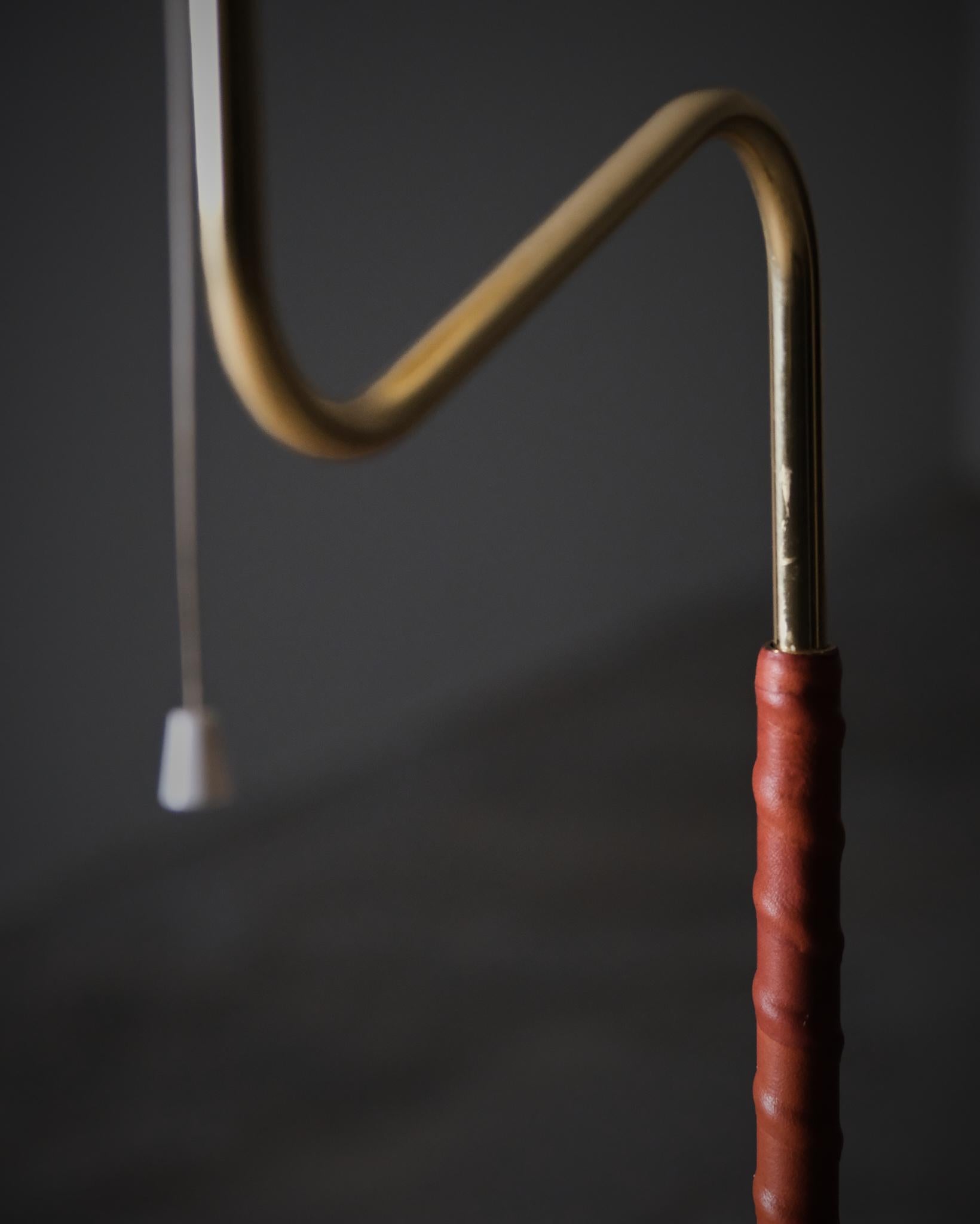 Brass Floor lamp GX145 by Bergboms, Sweden, 1970s For Sale