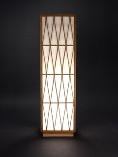 FLOOR LAMP hand-crafted from Cherry Wood and Japanese shoji paper