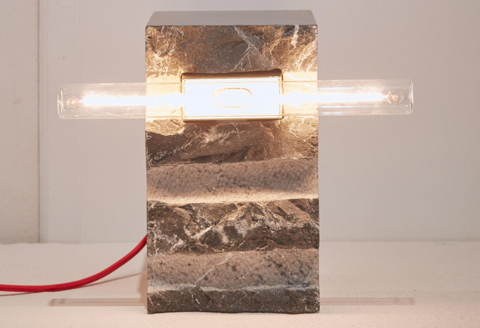 Handmade Floor Lamp in Black Marquina Marble by Josep Vila Capdevila, Vestige Sm For Sale 1