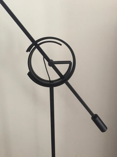 Floor lamp " Il Tempo " Relco Italia in matte black lacquered steel circa 1950
