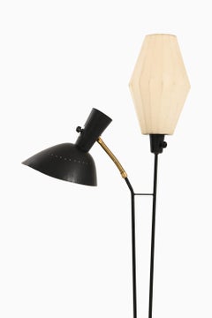 Floor Lamp in Black Lacquered Metal by Hans Bergström, 1950's