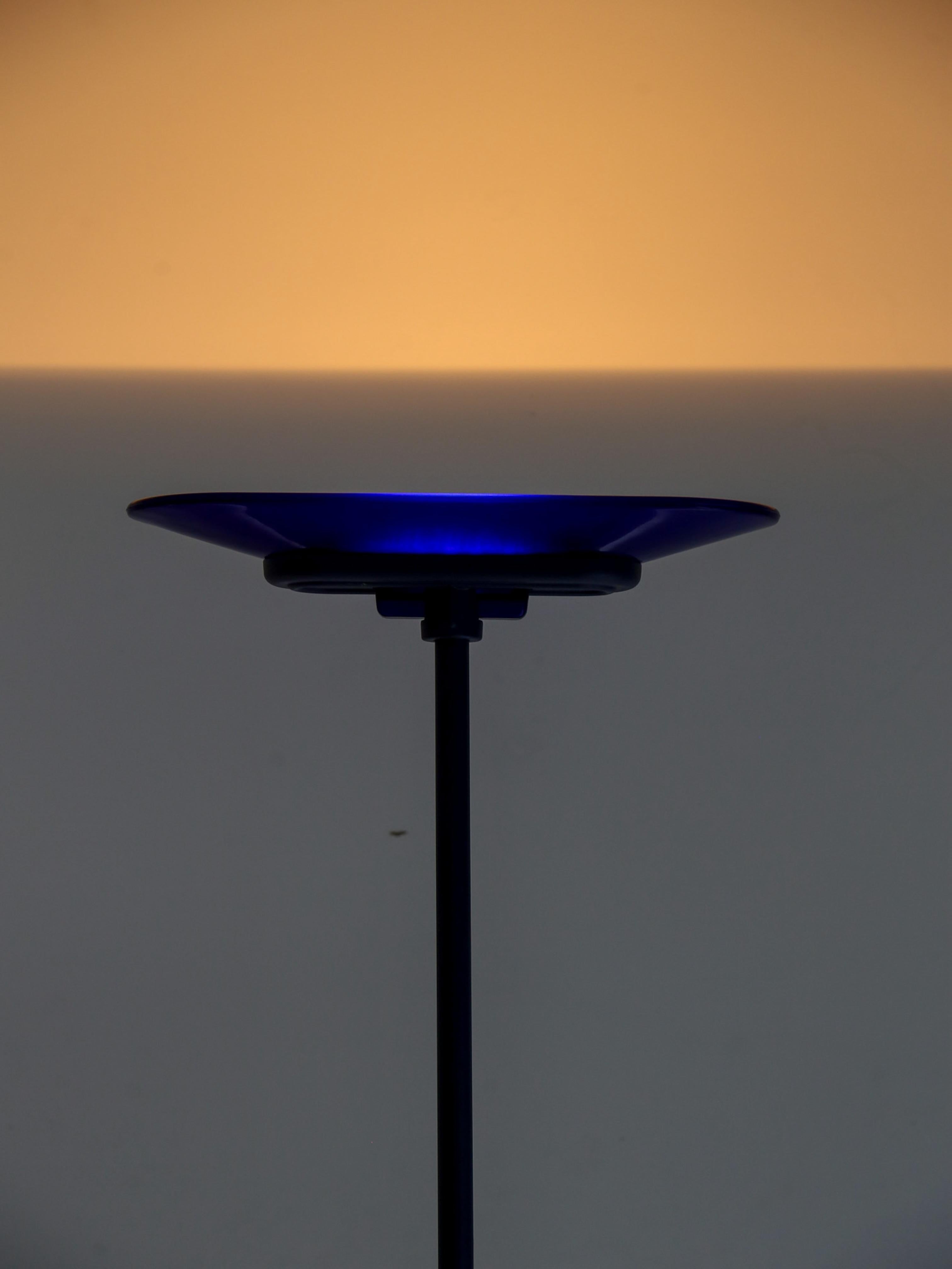 Floor Lamp in Blue Murano Glass & Metal by Santiago Miranda & Gianluigi Arnaldi In Good Condition For Sale In Byron Bay, NSW