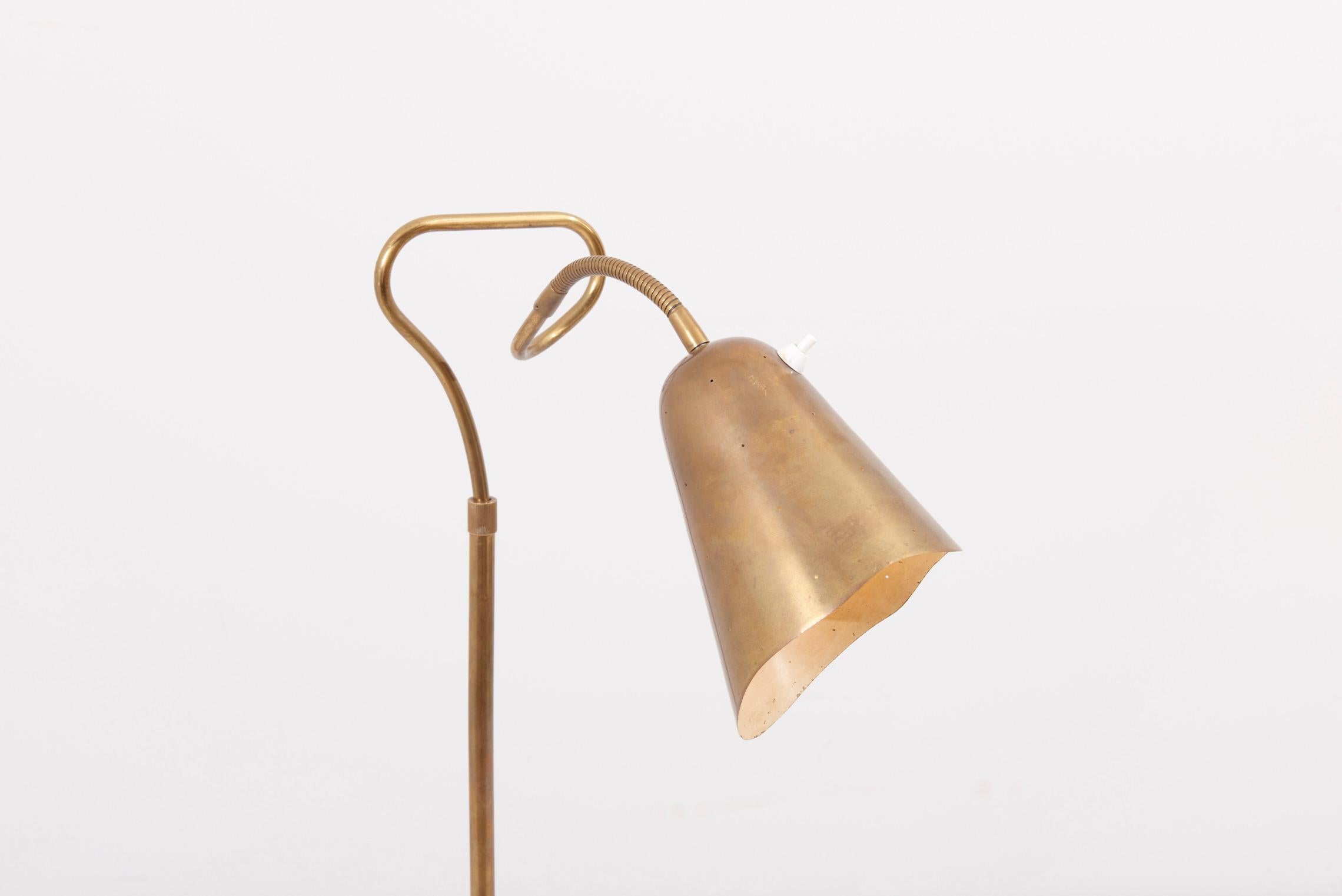 Floor Lamp in Brass, 1940s 2