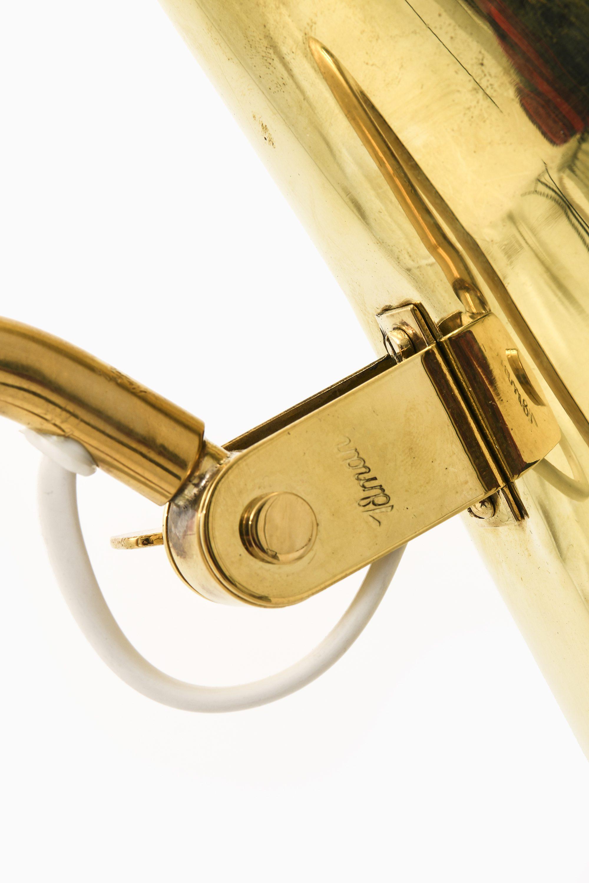 Lámpara de pie de latón y caña de Paavo Tynell, años 50 en venta 2