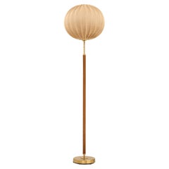 Floor Lamp in Brass and Fabric by Hans Bergström, 1950's