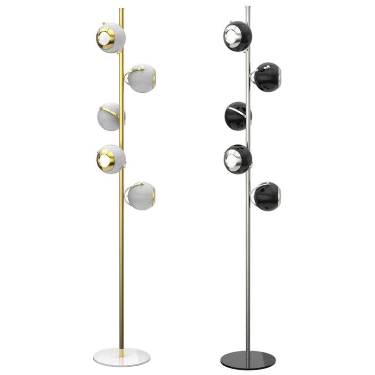 Floor Lamp in Brass and Gold Details For Sale at 1stDibs