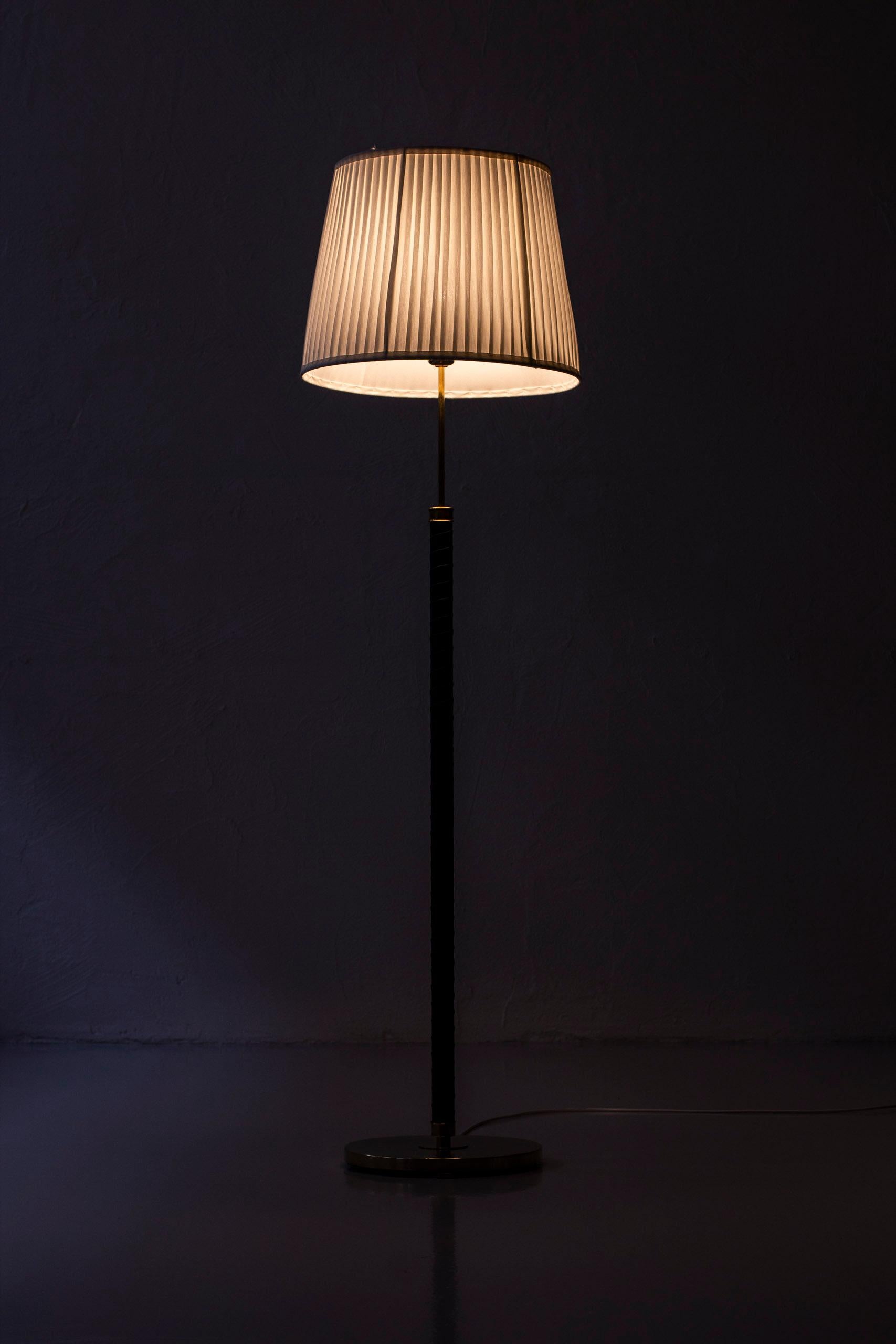 Floor Lamp in Brass and Leather by ASEA, Sweden, 1940s 5