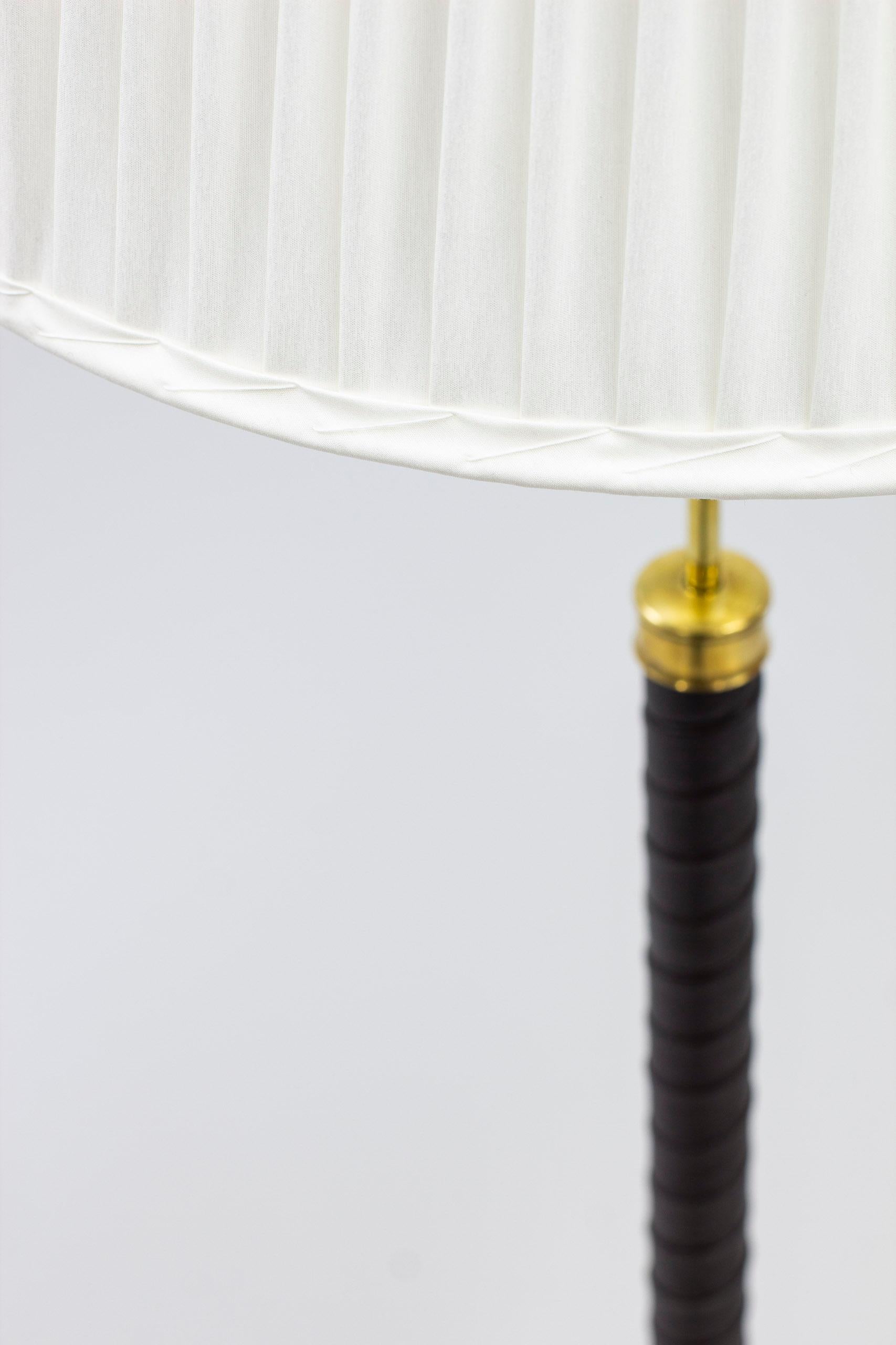 Mid-20th Century Floor Lamp in Brass and Leather by ASEA, Sweden, 1940s