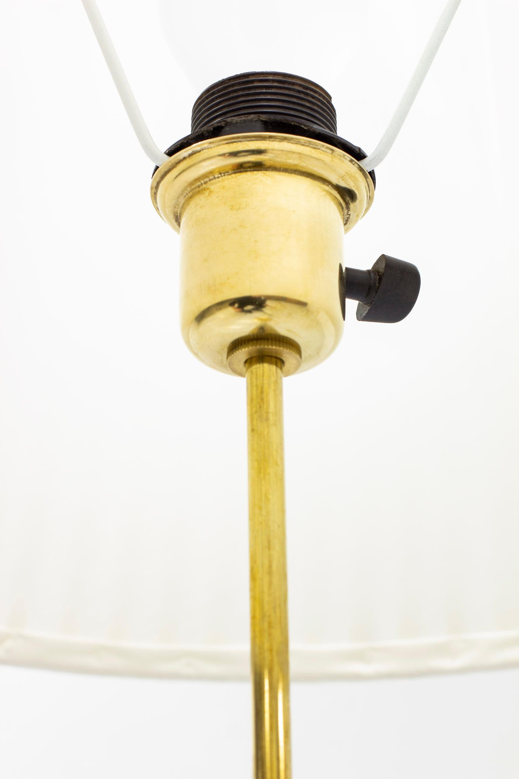 Floor Lamp in Brass and Leather by ASEA, Sweden, 1940s 3