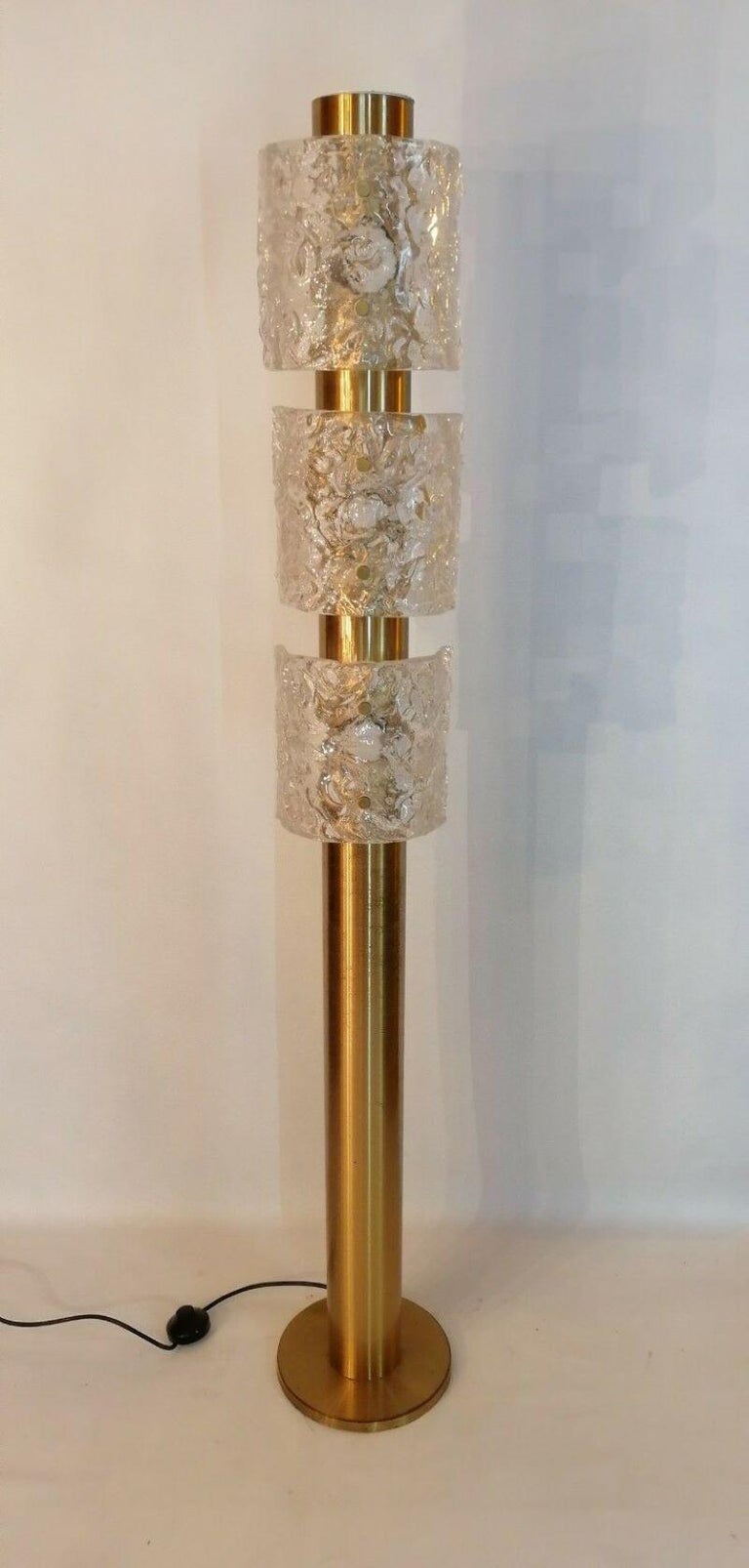 Floor Lamp in Brass and Murano Glass, Design Angelo Brotto for Esperia, 1970s In Good Condition For Sale In taranto, IT