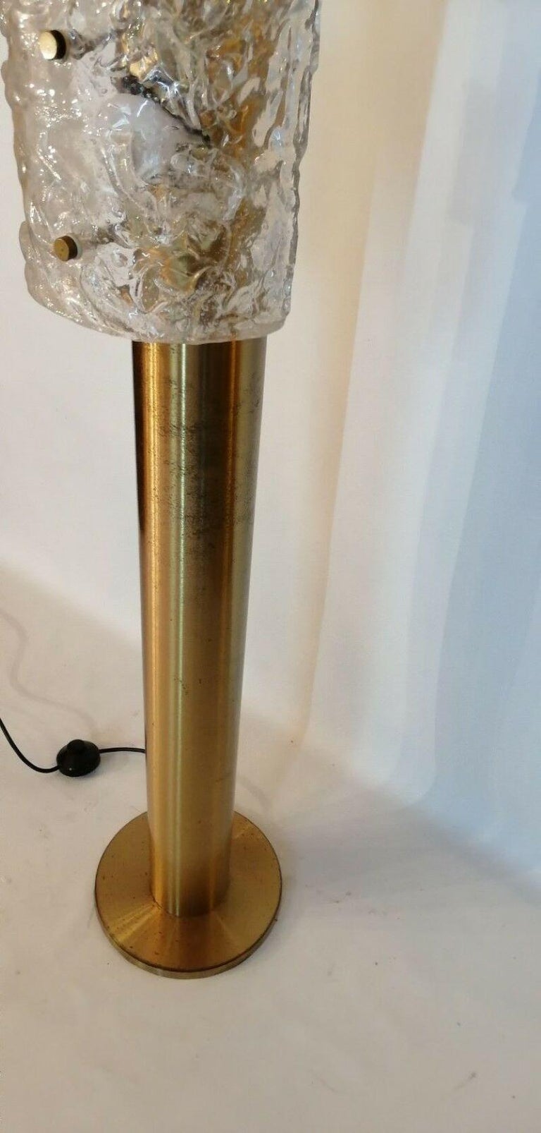 Late 20th Century Floor Lamp in Brass and Murano Glass, Design Angelo Brotto for Esperia, 1970s For Sale
