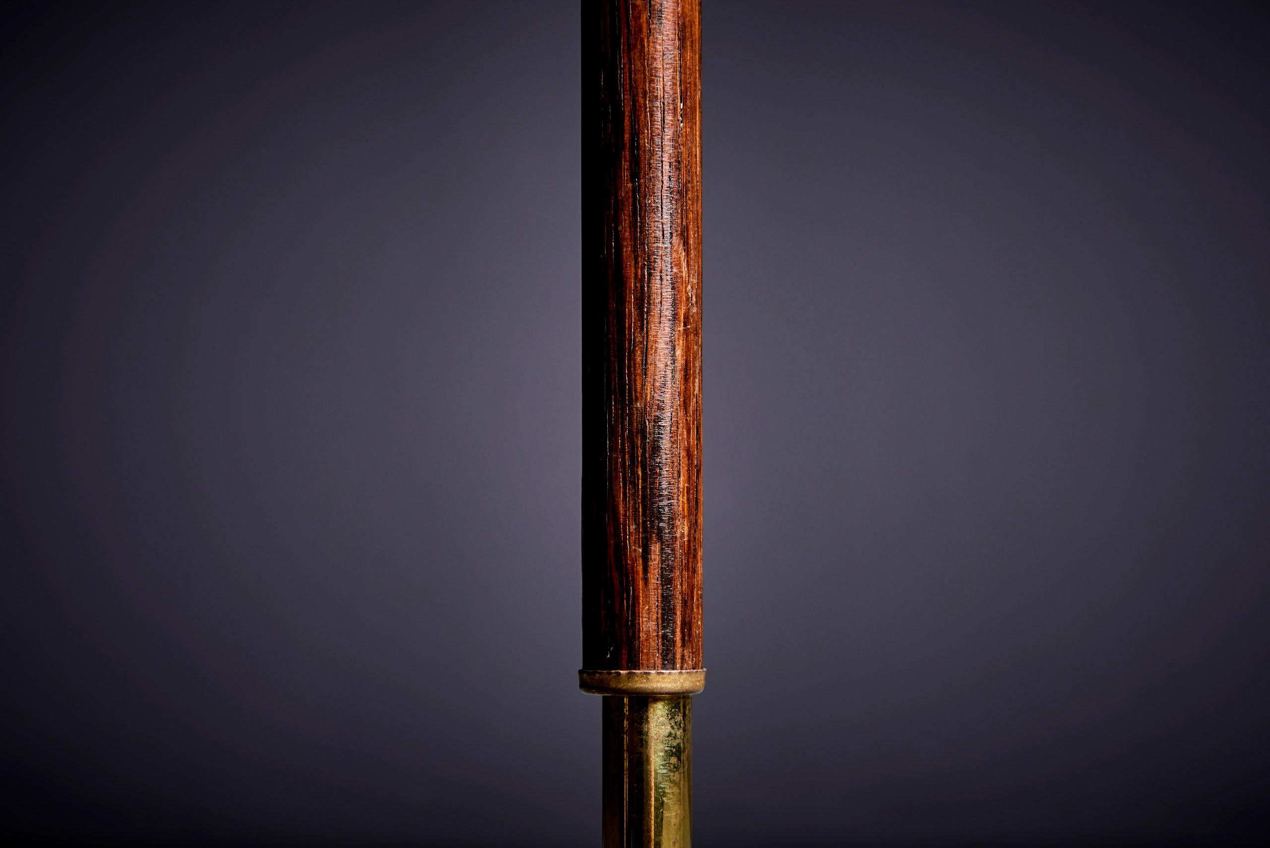 Mid-20th Century Floor Lamp in Brass and Rosewood by Kalmar Austria - 1960s For Sale