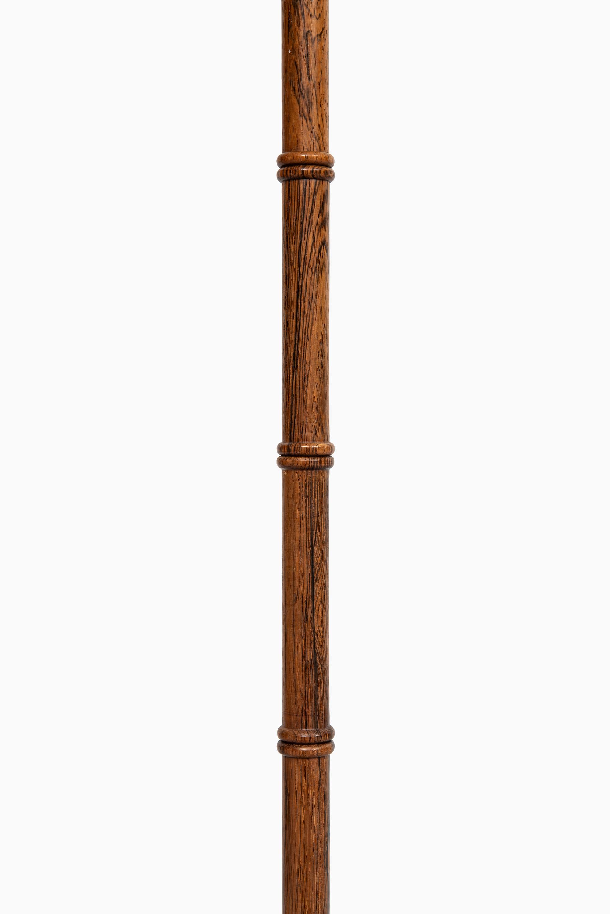 Scandinavian Modern Floor Lamp in Brass and Rosewood Produced by Falkenbergs Belysning in Sweden For Sale