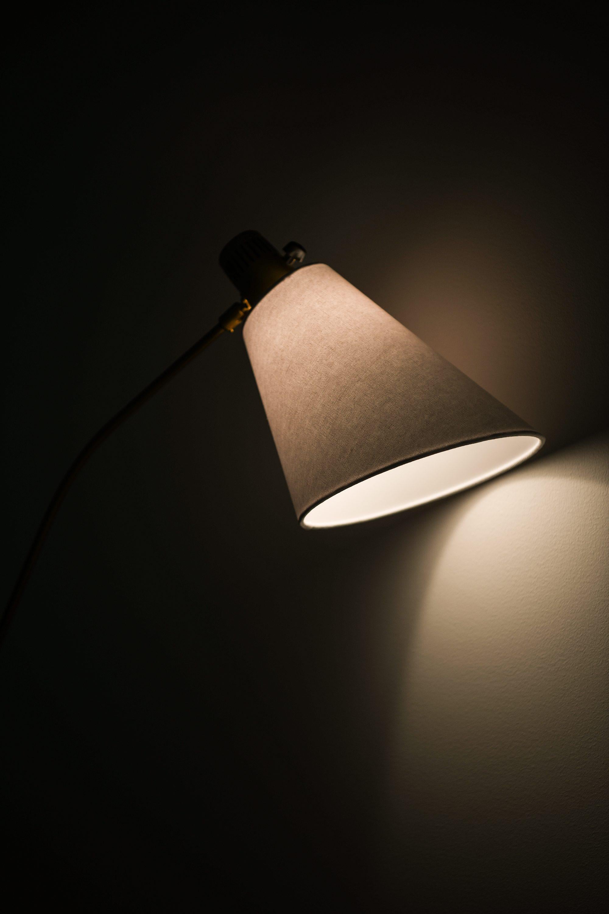 20th Century Floor Lamp in Brass and Teak by Hans Bergström, 1950's For Sale