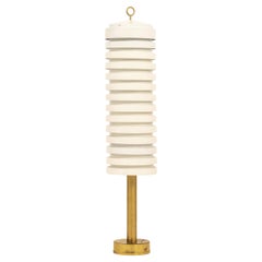 Floor Lamp in Brass and White Lacquered Metal by Hans-Agne Jakobsson, 1950's