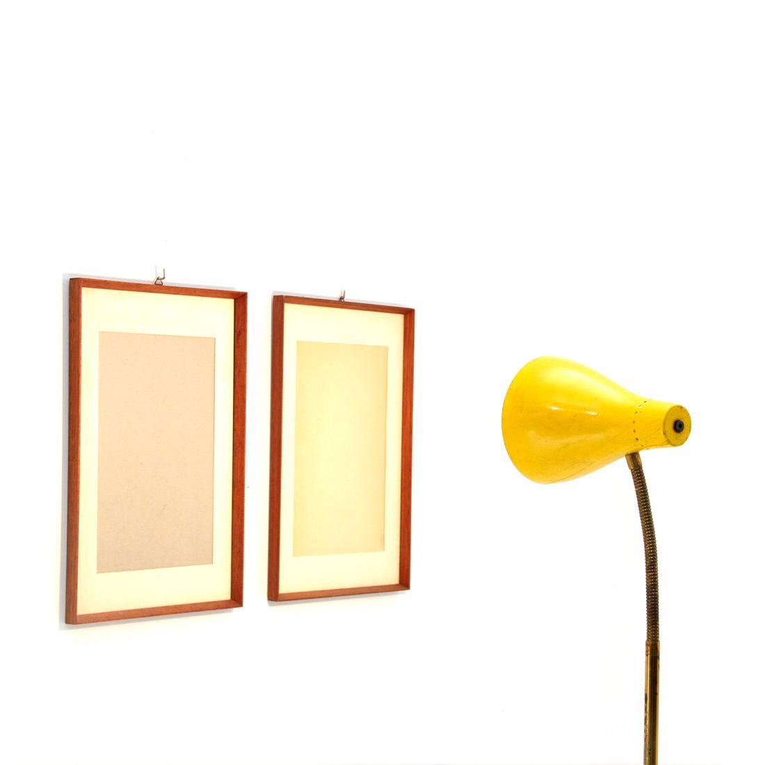 Floor Lamp in Brass and Yellow Diffuser, 1950s 2