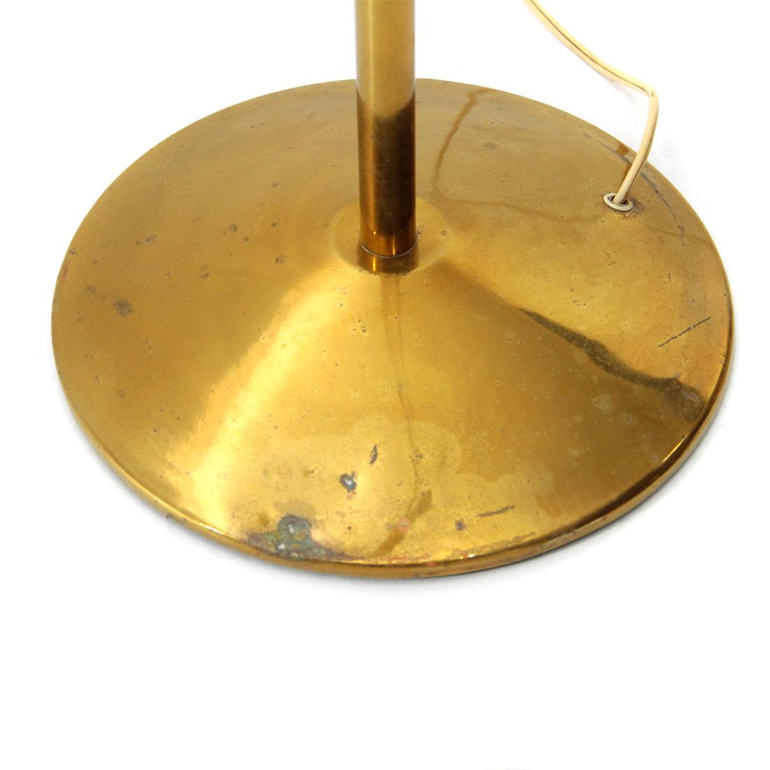 Mid-20th Century Floor Lamp in Brass and Yellow Diffuser, 1950s