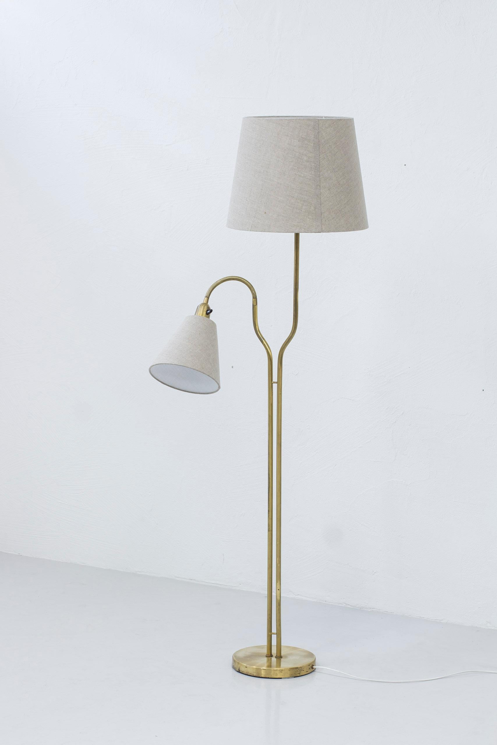 Scandinavian Modern Floor Lamp in Brass by ASEA, Swedish Modern, 1950s