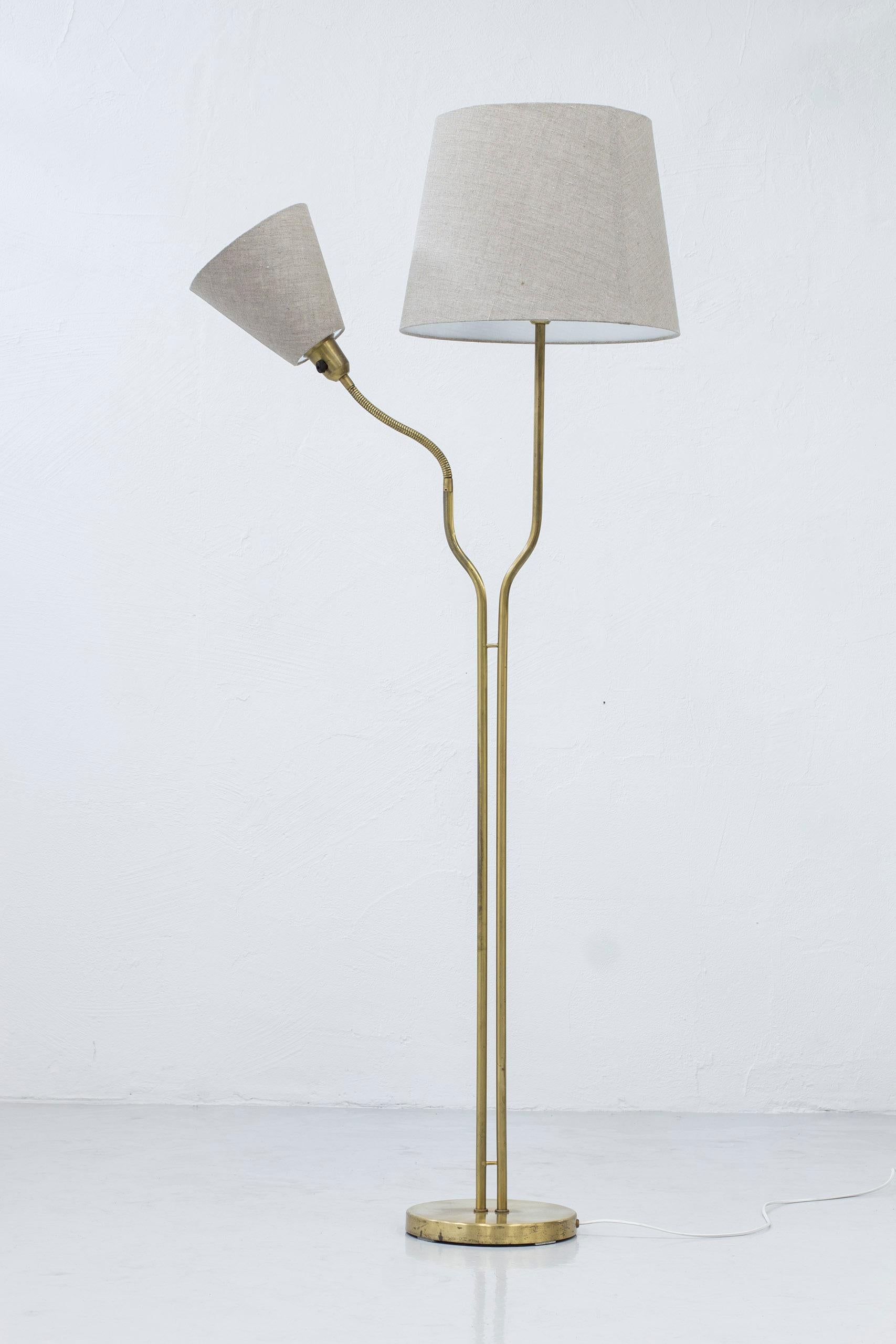 Mid-20th Century Floor Lamp in Brass by ASEA, Swedish Modern, 1950s