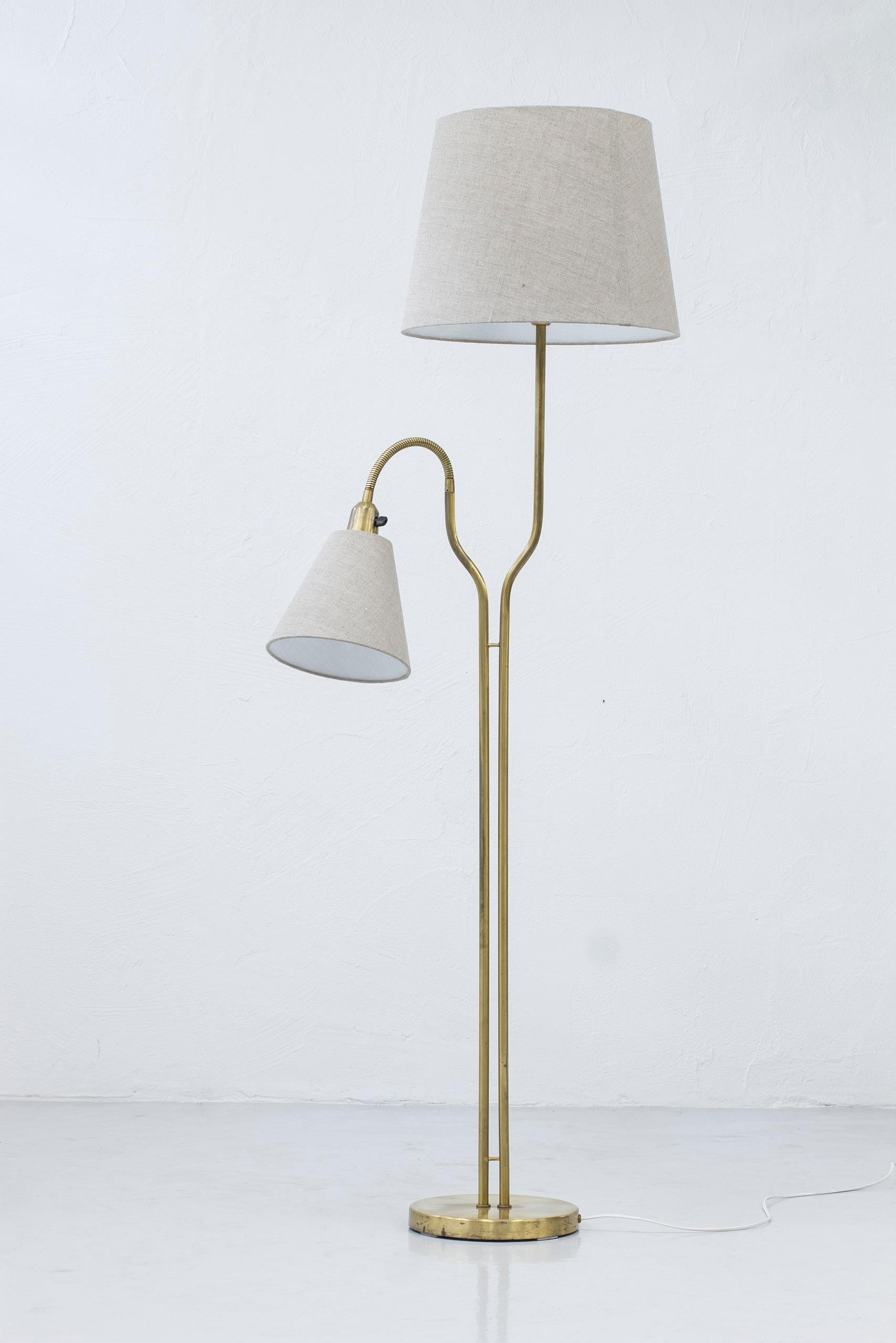 Floor Lamp in Brass by ASEA, Swedish Modern, 1950s 1