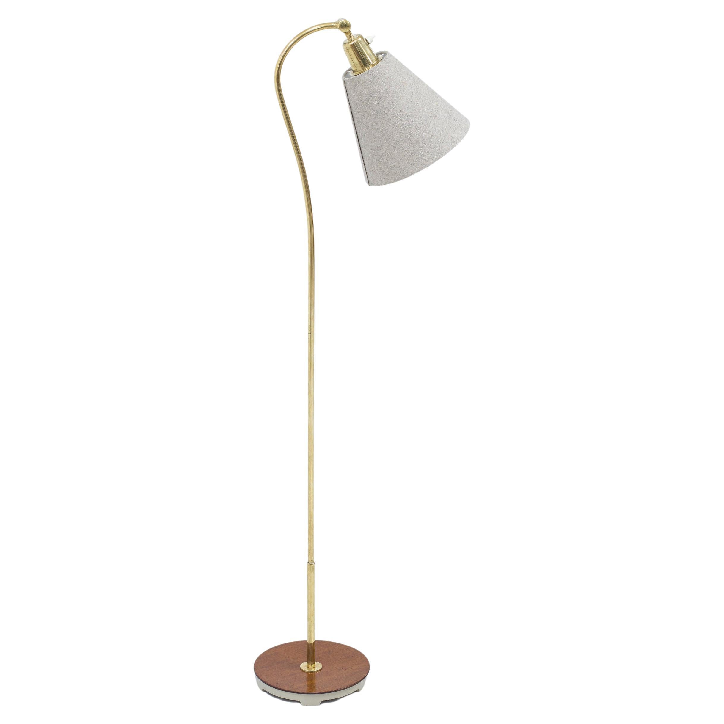 Floor Lamp in Brass by Bertil Brisborg, Nordiska Kompaniet Swedish Modern, 1950s For Sale