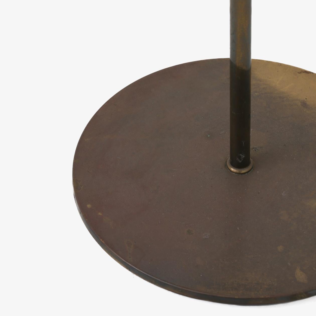 Patinated Floor Lamp in Brass by Th Valentiner