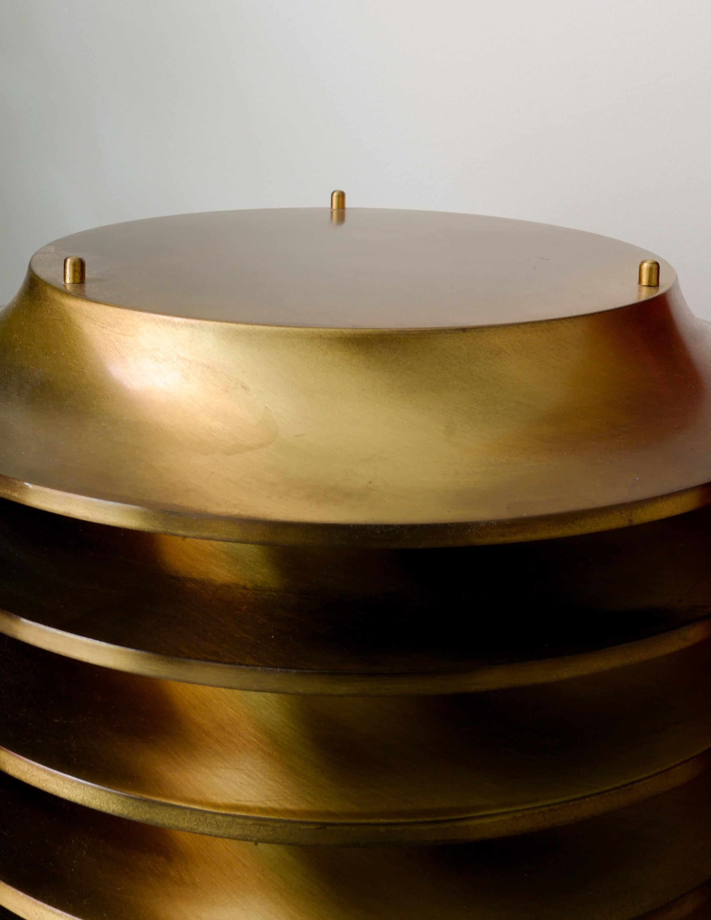 Finnish Floor Lamp in Brass Designed by Kai Ruokonen Produced by Orno Oy Finland, 1970s