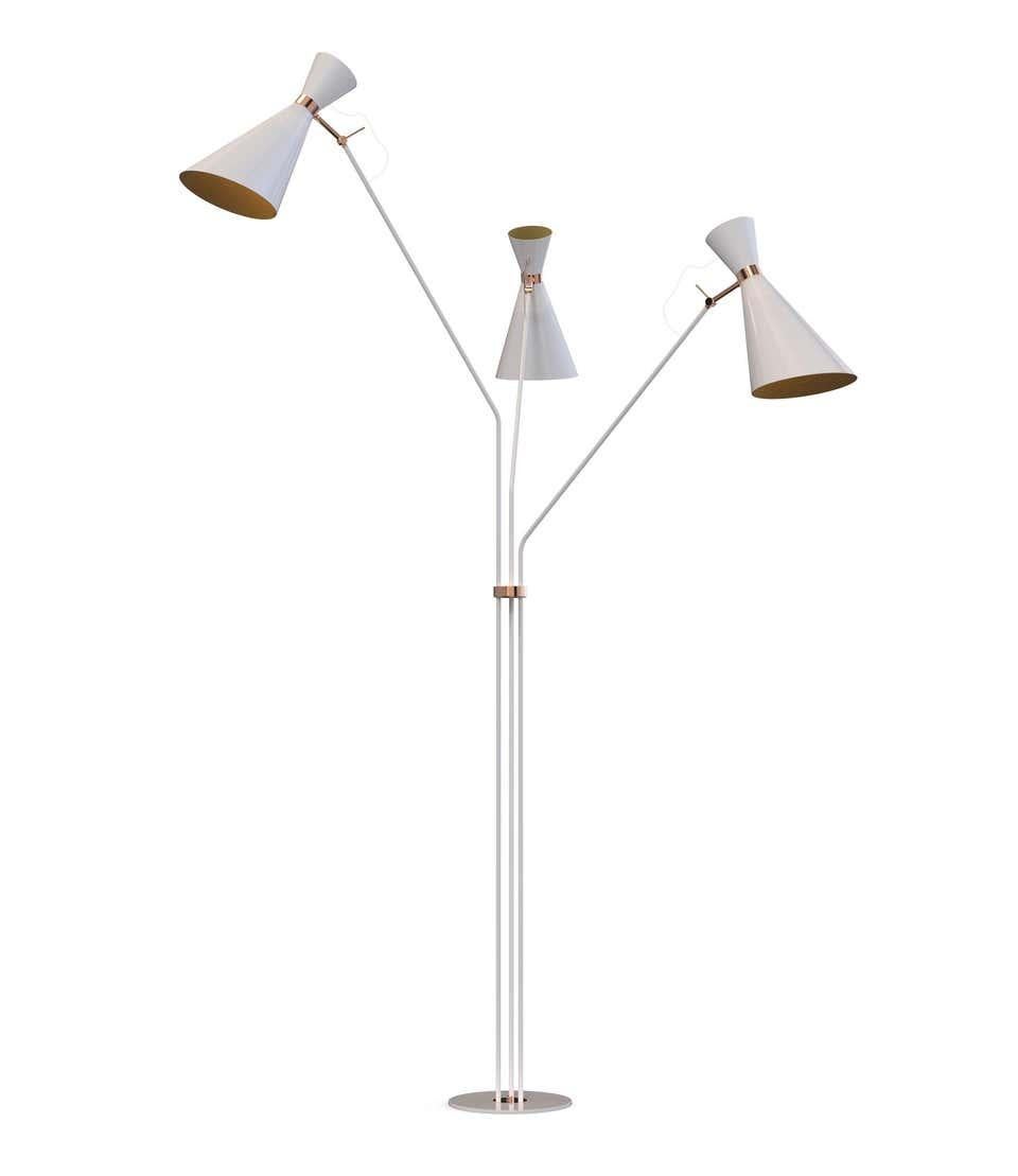 European Floor Lamp in Brass For Sale