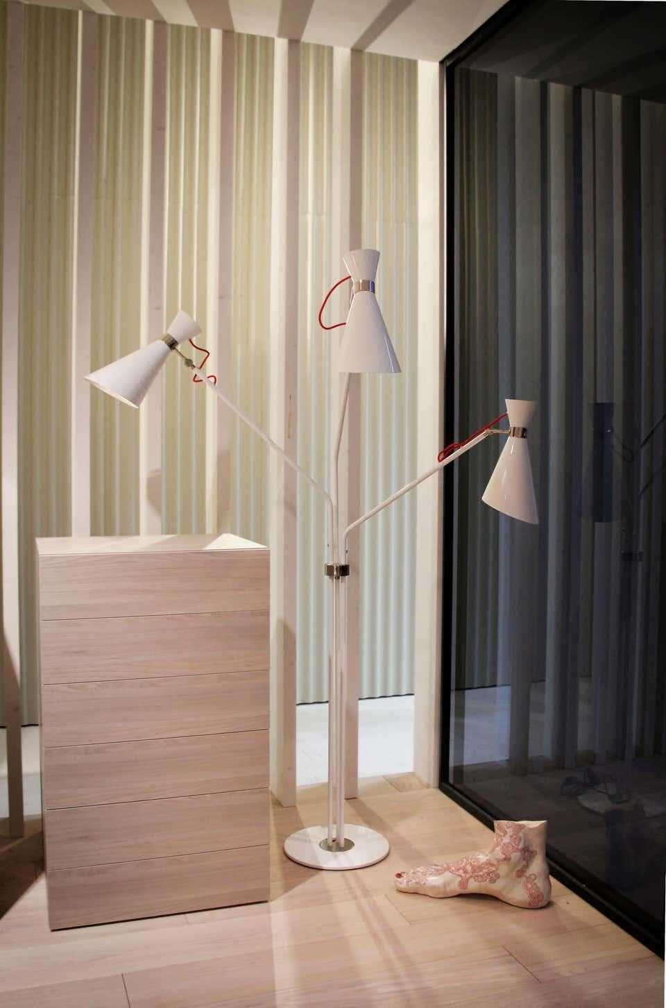 Contemporary Floor Lamp in Brass For Sale