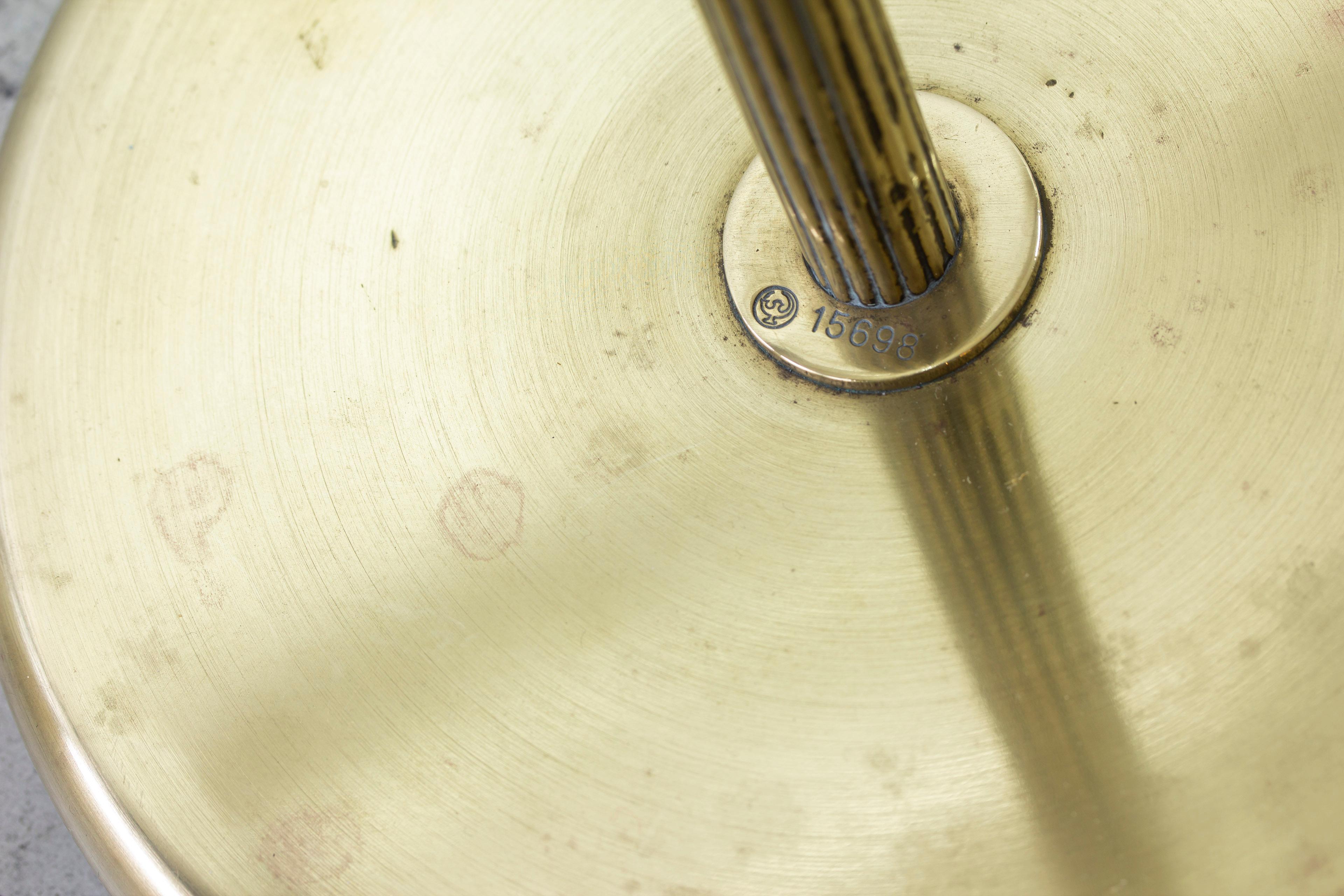 Opaline Glass Floor lamp in brass model 15698 by Harald Elof Notini, Böhlmarks 1940s