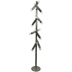 Floor Lamp in Chrome 16 Adjustable Lights by Stilux Milano, Italy, 1960s
