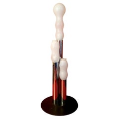 Stehlampe aus Chrom und drei Opalglasgläsern, 1970er Jahre