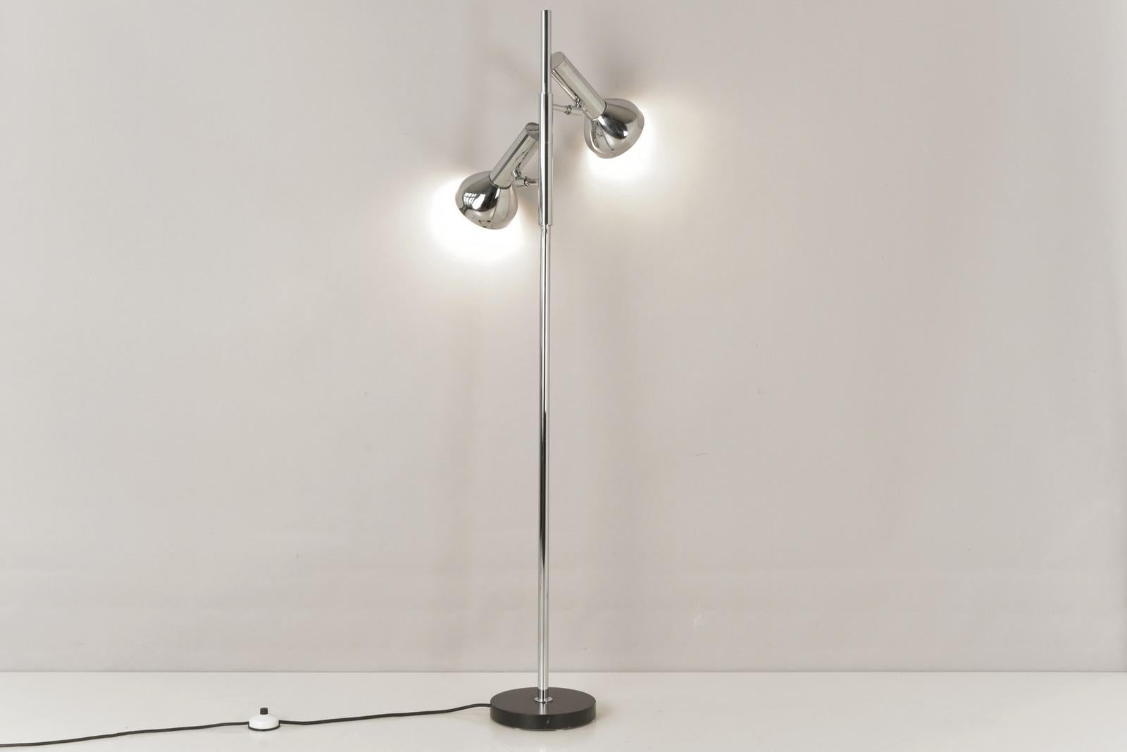 Late 20th Century Floor Lamp in Chrome by Gebrüder Cosack, Germany - 1970s  For Sale