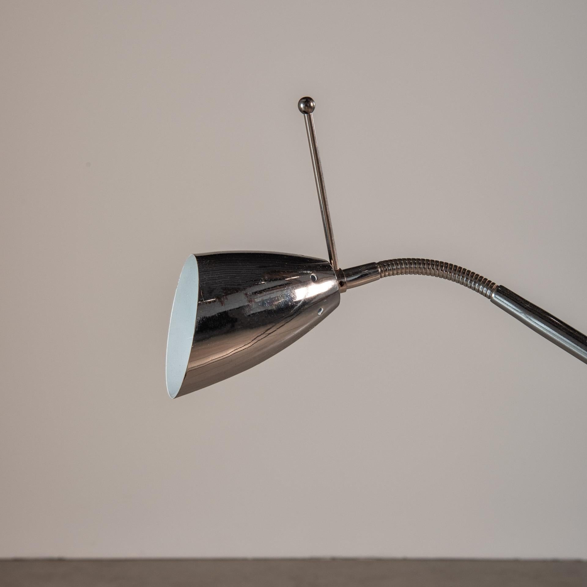 20th Century Floor Lamp in Chrome with two Arms, by Dominici, Brazilian Mid-Century Design For Sale