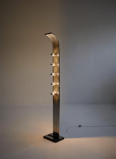 Floor lamp in chromed metal by Geoffredo Reggiani, Italy 1970