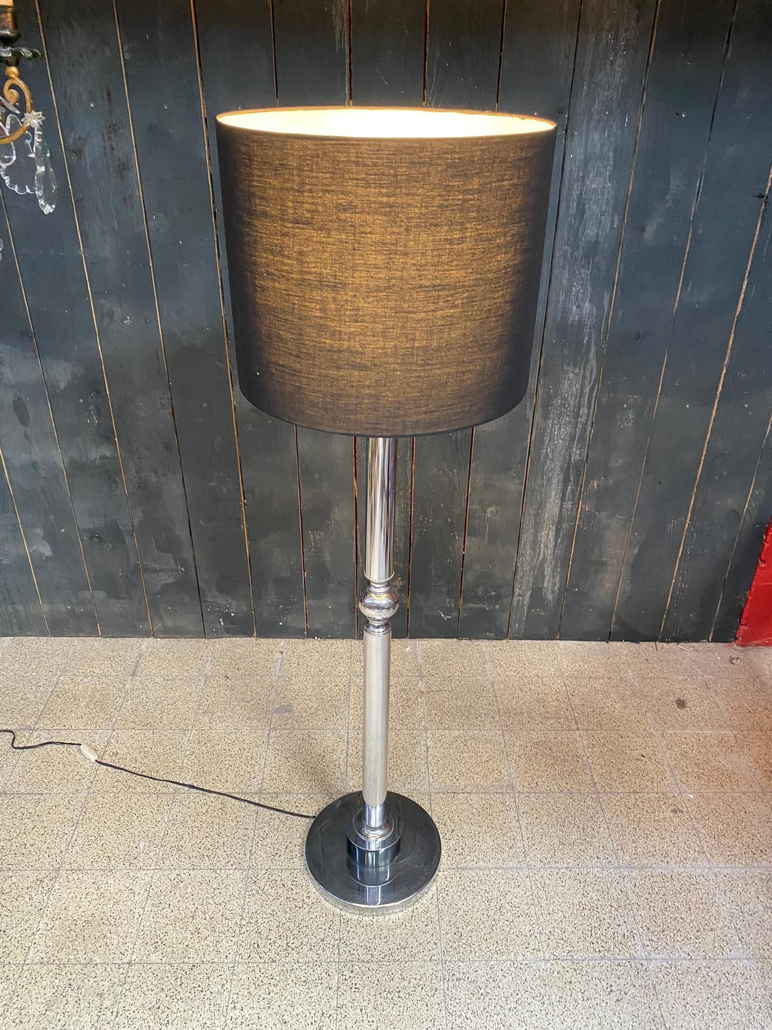 Late 20th Century Floor Lamp in Chromed Metal circa 1970 For Sale
