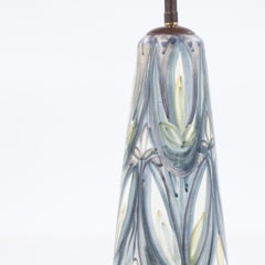 Floor lamp in decorated stoneware