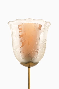 Floor Lamp in Double Glass Shades and Brass by Bo Notini, 1940’s