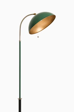 Floor Lamp in Frame in White Metal and Green by Harald Notini, 1930's