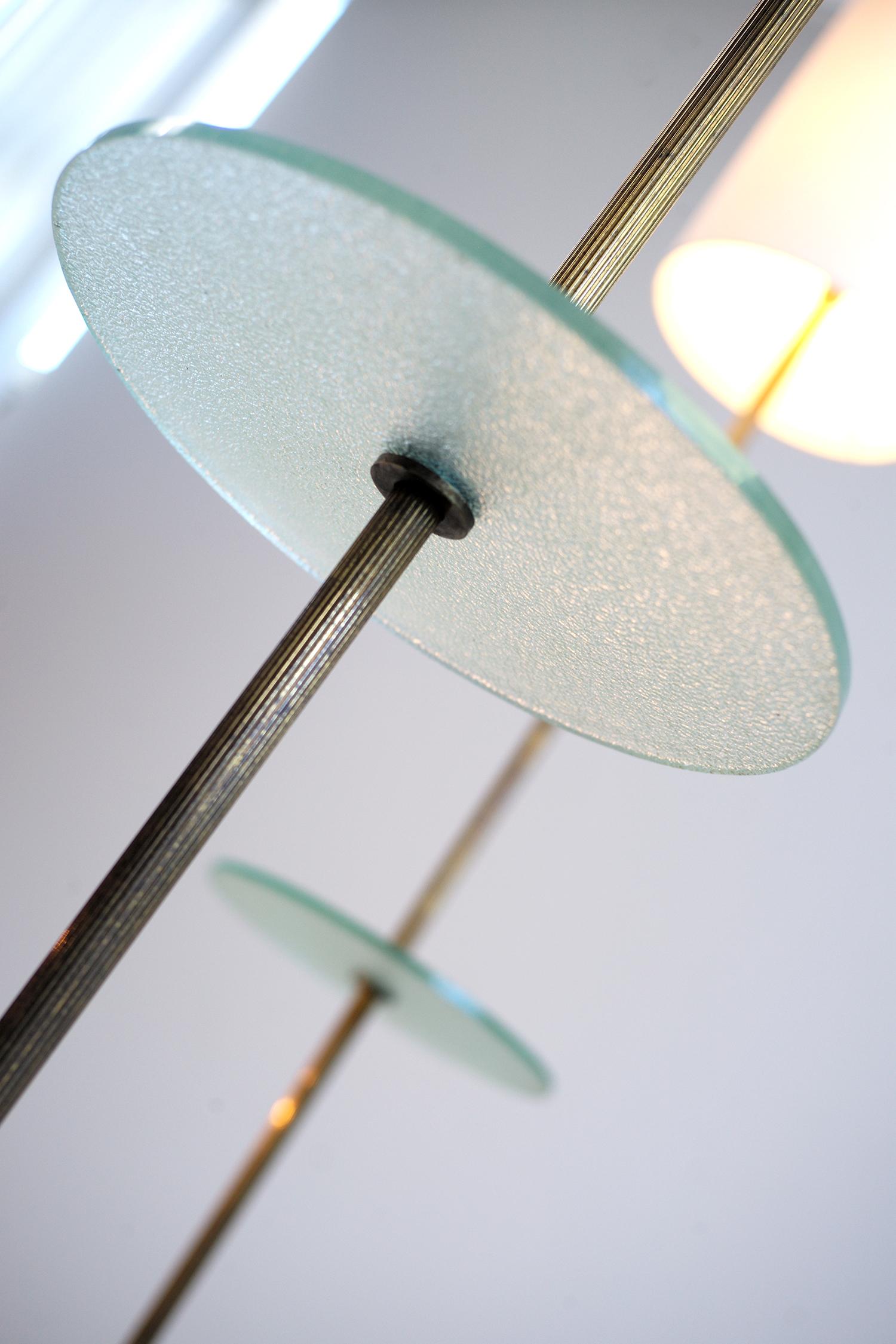 20th Century Floor Lamp in Frosted Glass, France, 1950 For Sale