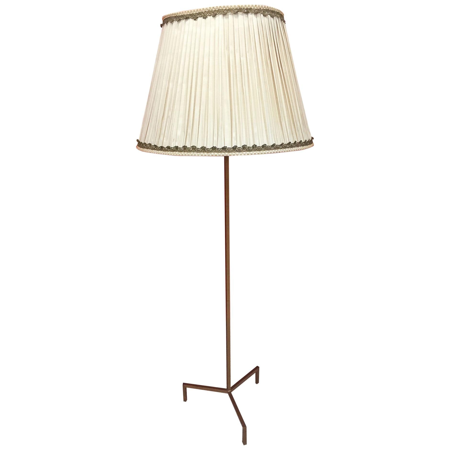 Floor Lamp in Gilded Iron circa 1950 For Sale