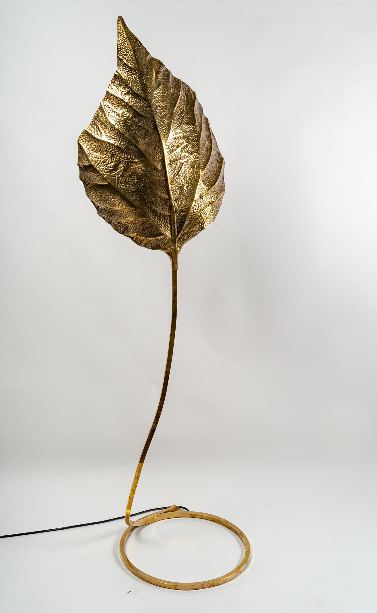 Late 20th Century Floor Lamp in Gilded Metal by Tommaso Barbi