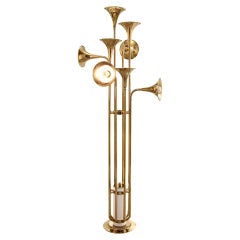 Floor Lamp in Gold and Brass