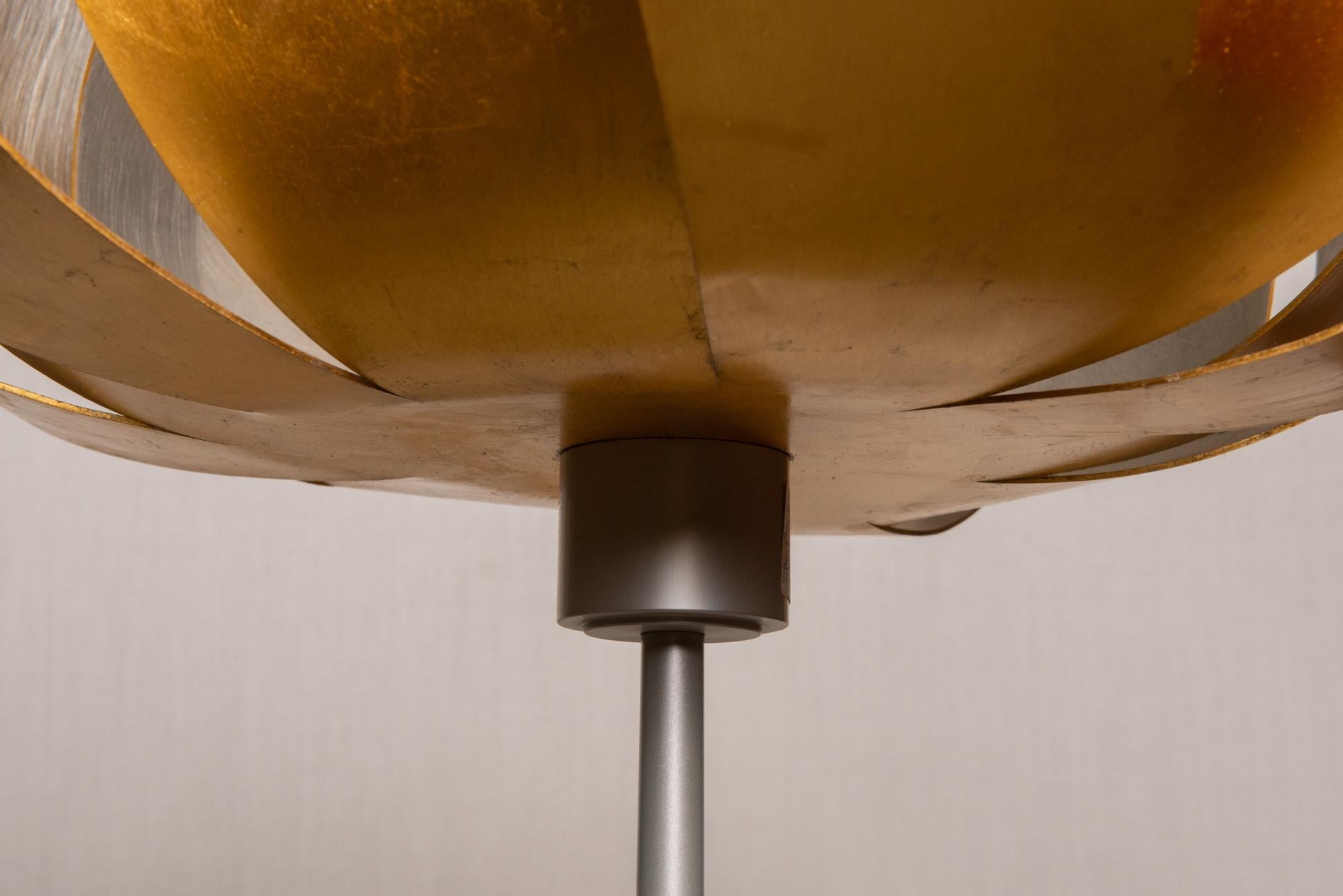 Hand-Crafted Floor Lamp in Gold Leaf For Sale