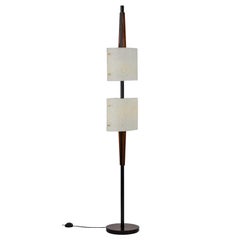 Floor Lamp in Granite Resin and Wood, 1950s