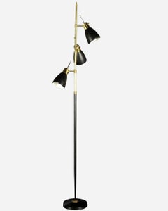 Floor lamp in lacquered metal and brass, Monix, Paris, France, circa 1960