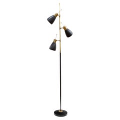 Floor lamp in lacquered metal and brass, Monix, Paris, France, circa 1960