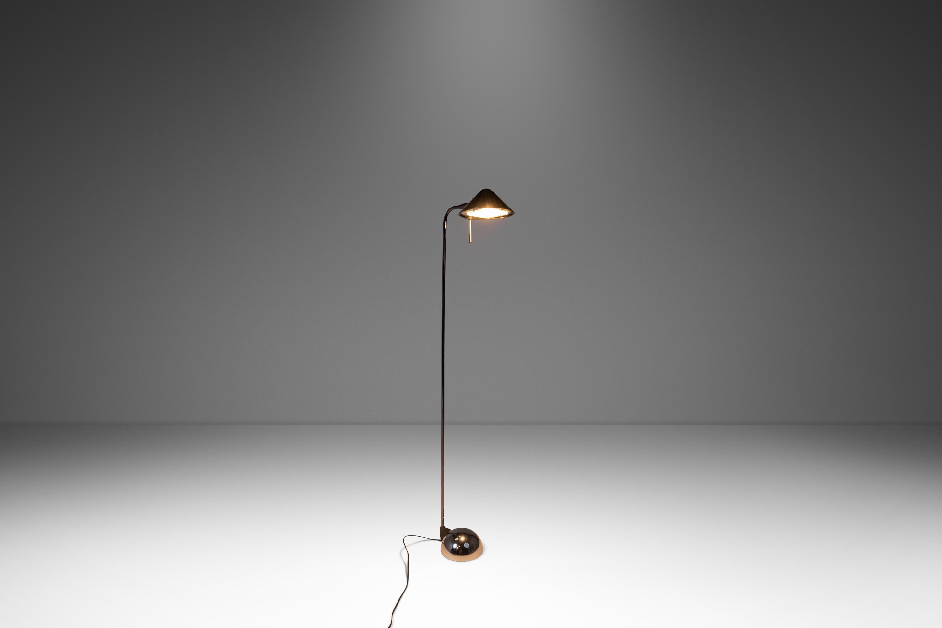 American Floor Lamp in Midnight Chrome by Robert Sonneman for George Kovacs, USA, c. 1987 For Sale
