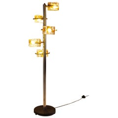Floor lamp in Murano and Chromed Metal in the style of Tony Zuccheri, Italy 1970