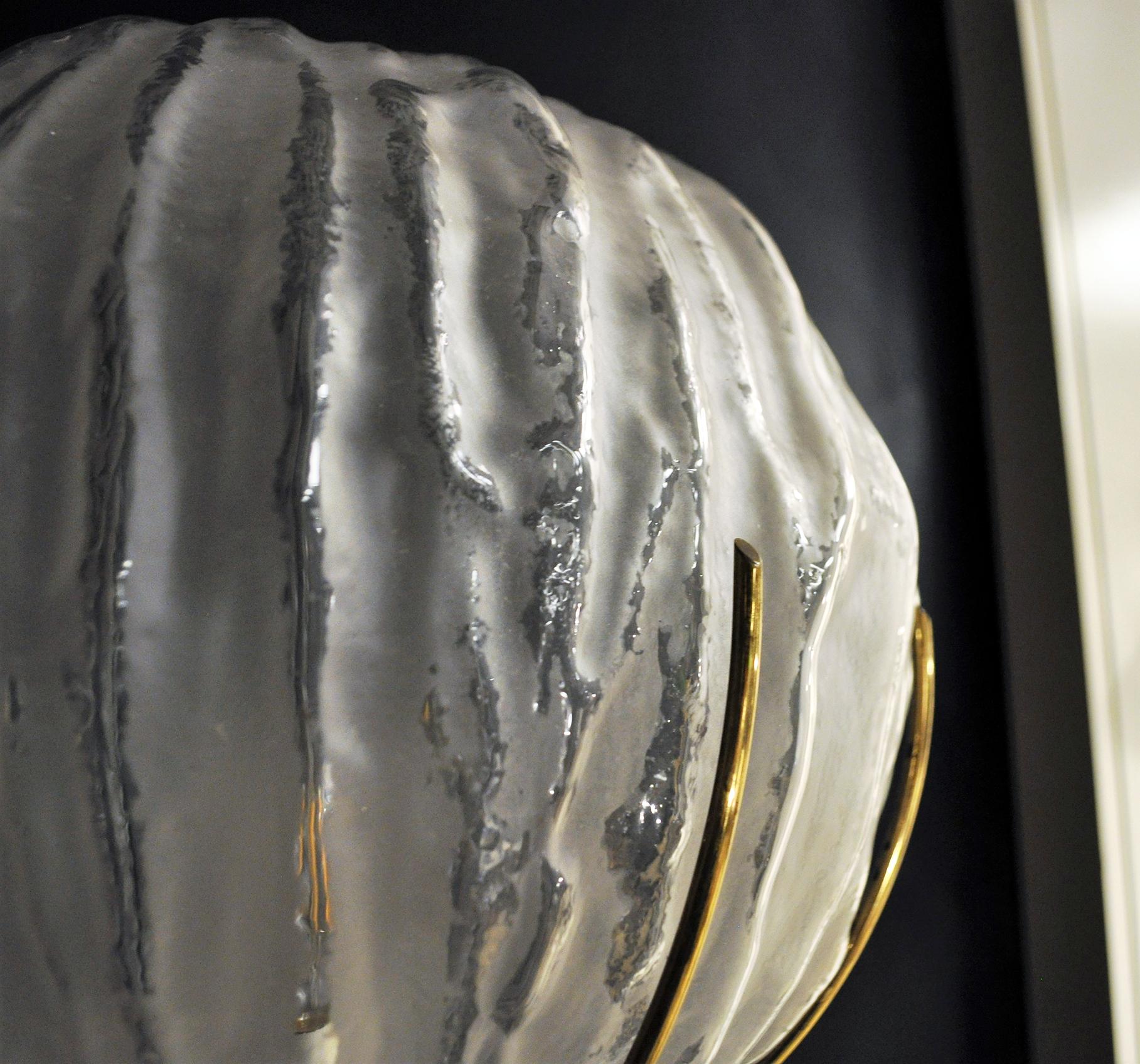 Brass Floor Lamp in Murano Glass. Producer Luci Illuminazione, 1960's For Sale